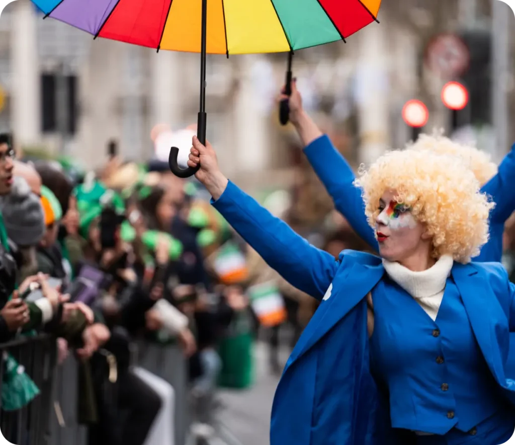St Patricks Festival parade clown